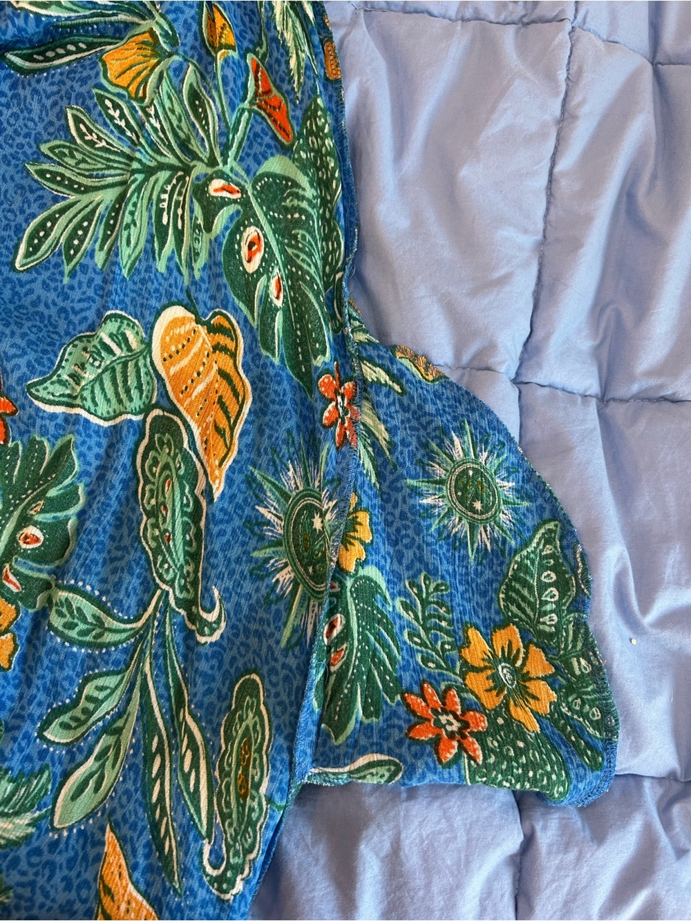 Japna Blue Tropical Print Beachwear maxi dress - Picture 5 of 12